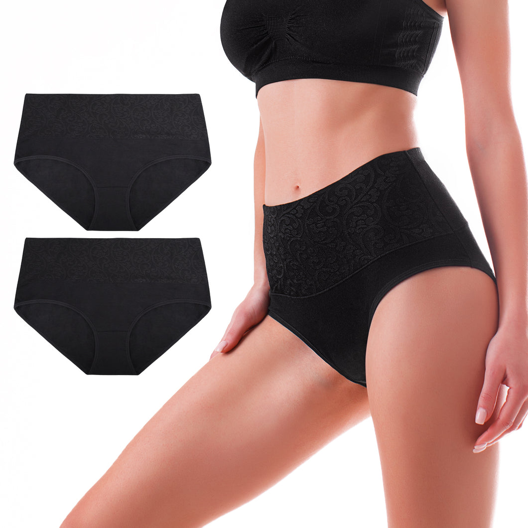 Ladies Cotton Knickers High Waisted Knickers For Women Full Back Coverage Womens  Underwear Multipack 4pcs(black,l)